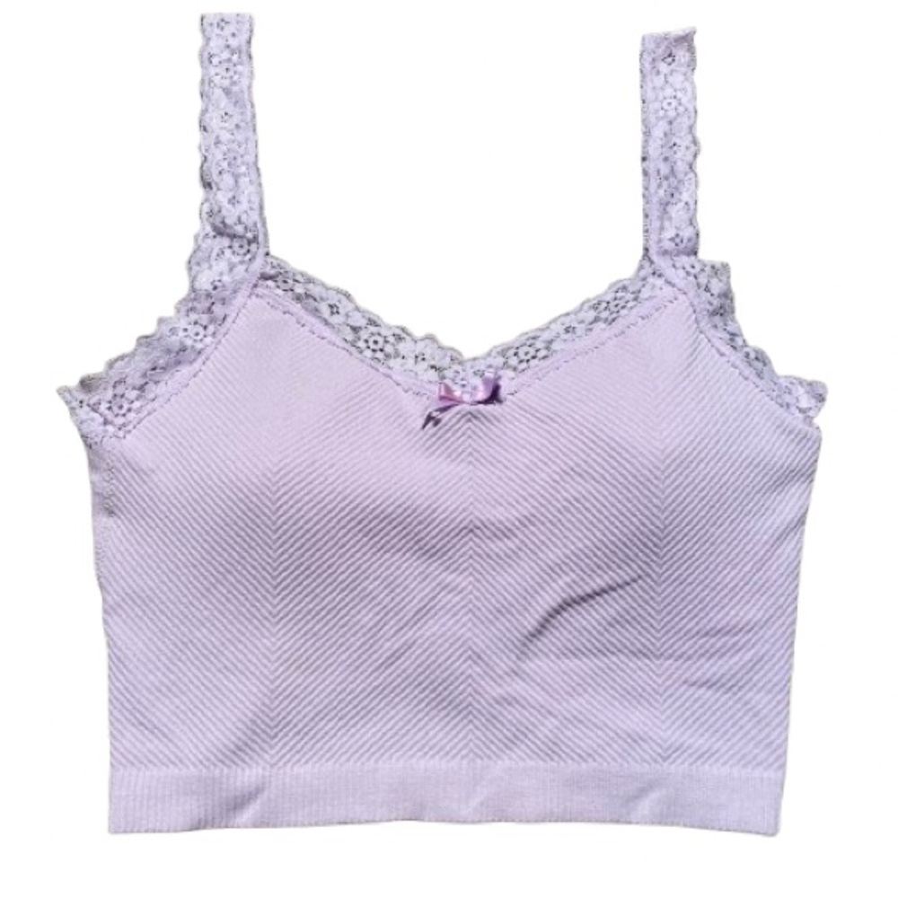 Altar'd State Purple Lace Trim Bralette Top